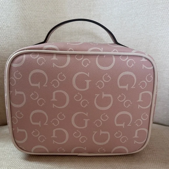 GUESS Blush Pink Logo Cosmetic Case - Picture 5 of 9